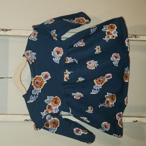 Carter's Long Sleeve Blue Floral Dress 18 Months